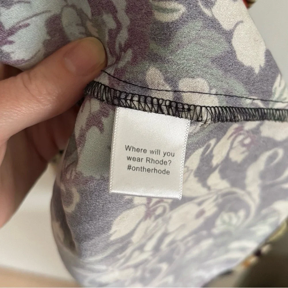 Rhode Fay Midi Dress Maxi Floral Slit High Neck Size M Resortwear Wedding Guest - Picture 7 of 13